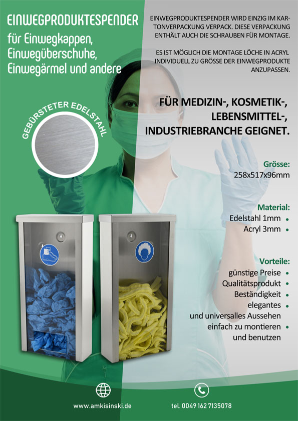 Einwegproduktespender für medizin, kosmetik, lebensmittel, industriebranche geignet